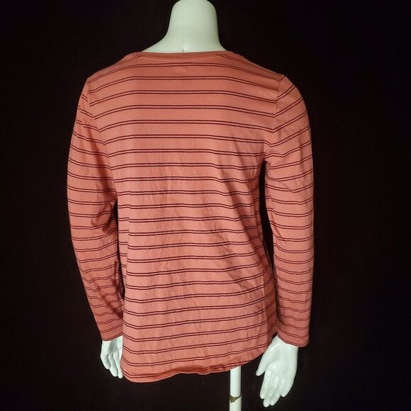Old Navy Everywear Pink & Red Striped Long Sleeve Tee (M) - Picture 5 of 6